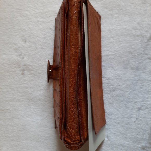 Gucci Brown Ostrich Leather Key & Card Holder - Picture 4 of 8